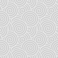Spirals and swirls abstract geometric vector seamless pattern.
