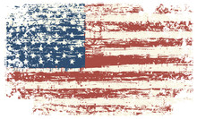 Vector Grunge Texture Flag Of United States America