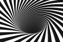 Black And White Abstract Background Red Lines Black Hole 3d Illustration