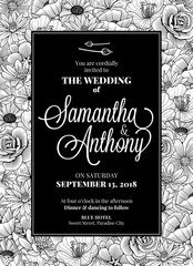 Wall Mural - wedding invitation design