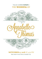 Wall Mural - wedding invitation design