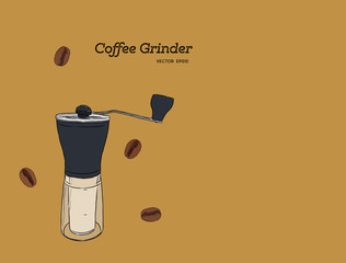 Wall Mural - Coffee Grinder , hand draw vector.