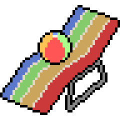 Poster - vector pixel art beach bed