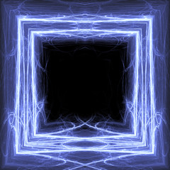 Wall Mural - blue plasma and energy electrical lightning frame