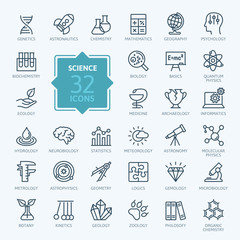 Wall Mural - science, scientific activityelements - minimal thin line web icon set. outline icons collection. sim