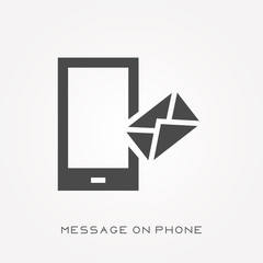 Sticker - Silhouette icon message on phone