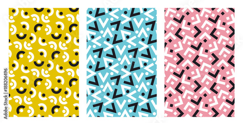 fun and chaos geometric seamless pattern. dynamic repeatable motif for fabric...