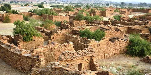 Poster - ancient monument in kuldhara heritage village jaisalmer rajasthan india