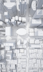 Wall Mural - white abstract city from top view