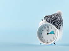 Clock Changing From Summer To Winter Time. Wintertime Concept. 3d Rendering