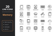20 Thin Line ultra quality line icon. Icons for business, and user interfaces