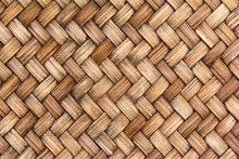 Closed Up Of Brown Color Wicker Textured Background