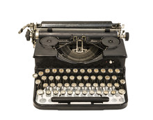Vintage Typewriter On White Background Isolated