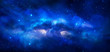 canvas print picture - Space scene. Clear neat blue nebula with stars. Elements furnished by NASA. 3D rendering