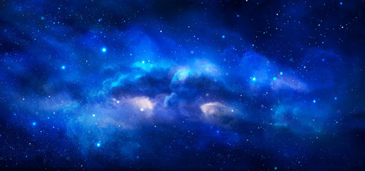 space scene. clear neat blue nebula with stars. elements furnished by nasa. 3d rendering