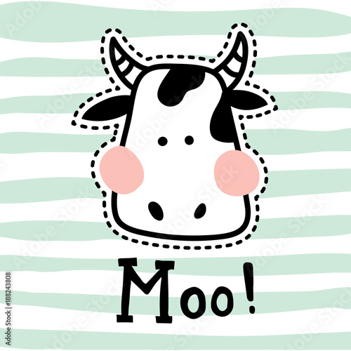 Plakaty krowa  szyte-moo