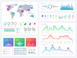 © MicroOne - Business infographic elements, flowing graphics, stock market reports and workflow charts vector set