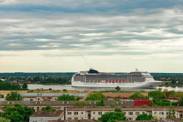 Wall Mural - White passenger ship