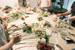 © malkovkosta - Master class on making bouquets. Summer bouquet. Learning flower arranging, making beautiful bouquets with your own hands