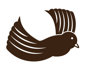 Sticker - cartoon dove icon