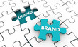 Unified Brand Puzzle Piece Total Branding Business Company 3d Illustration