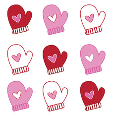 Sticker - Valentines Day Mittens