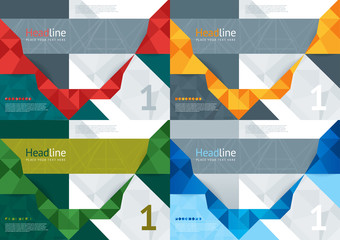 Wall Mural - a set of colorful abstract backgrounds templates design covers, brochures, annual report with space 