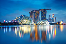Singapore City Skyline At Dusk, Singapore