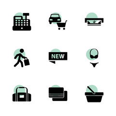 Wall Mural - Shopping icons. vector collection filled shopping icons set.