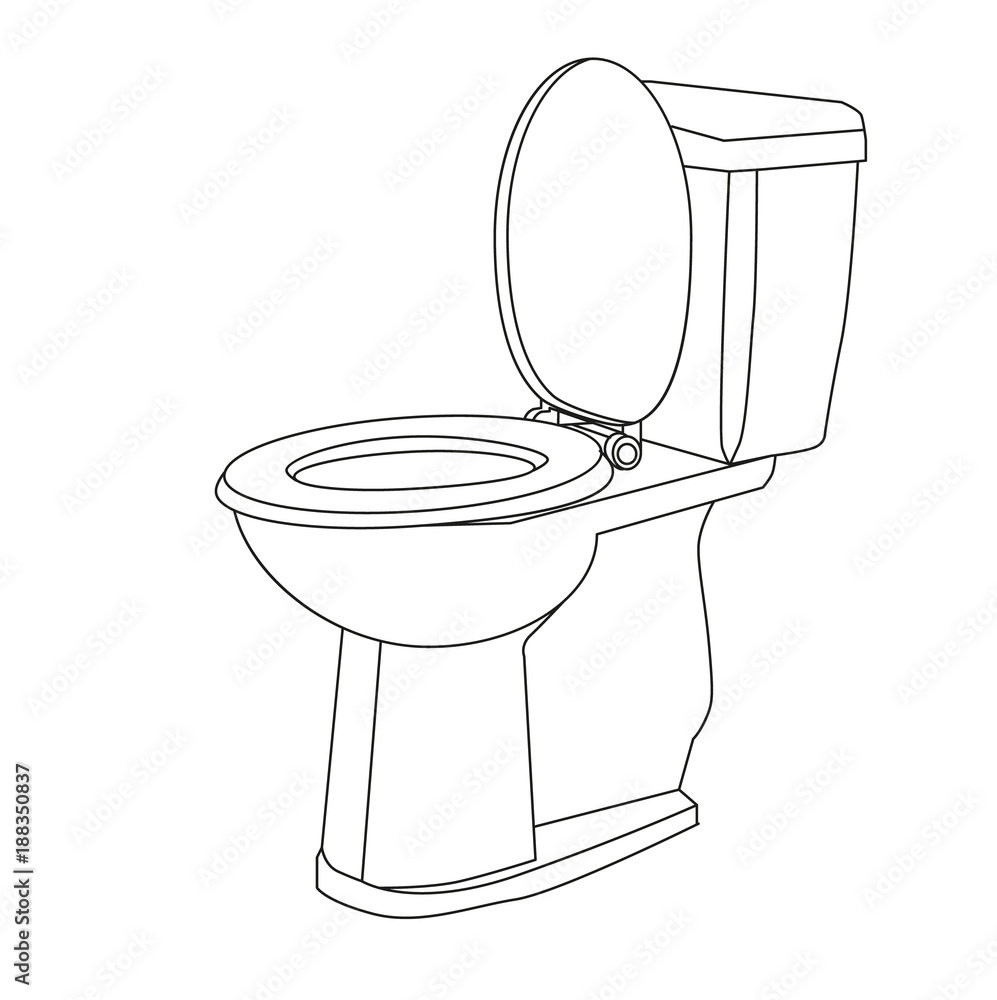 sketch white toilet bowl Stock Vector | Adobe Stock, image size:997x1000