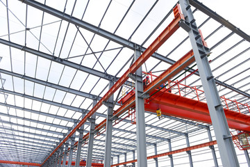 Steel structure workshop is under construction