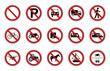 15 Verbots- & Warnschilder - Straßenverkehr (Rot)