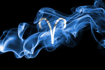 Wall Mural - smoky aries zodiac astrology sign for horoscope