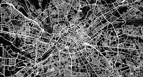 Fotomural Urban vector city map of Manchester, England