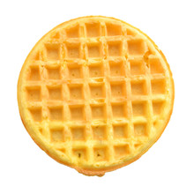 A Round Waffle On A White Background