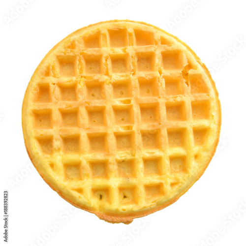 a round waffle on a white background Stock Photo Adobe Stock
