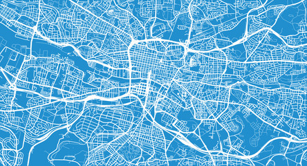 Urban vector city map of Glasgow, Scotland