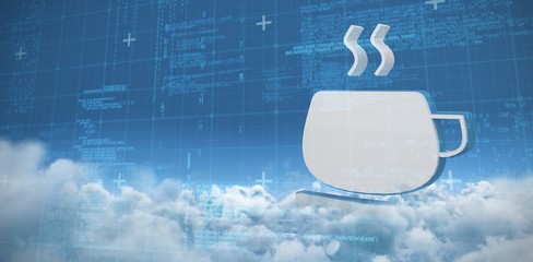 Wall Mural - composite image of blue data and matrix