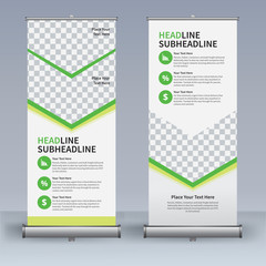 Wall Mural - Roll up banner design template, vertical, abstract background, pull up design, modern x-banner, rectangle size. 
