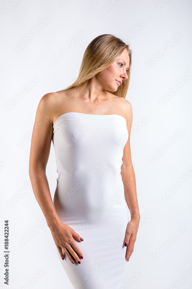 strapless white dress Angelie Strapless Satin White Maxi  Alamour The Label