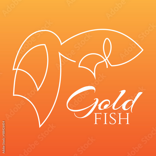 Continuous Line Fish With Beautiful Tail Abstract Modern