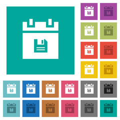 Poster - Save schedule data square flat multi colored icons