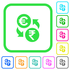 Canvas Print - Euro Rupee money exchange vivid colored flat icons