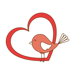 Wall Mural - cute bird with heart vector illustration design