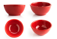 Red Bowl Isolated On White
