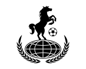 Wall Mural - soccer horses emblem stallion mustang mare silhouette image