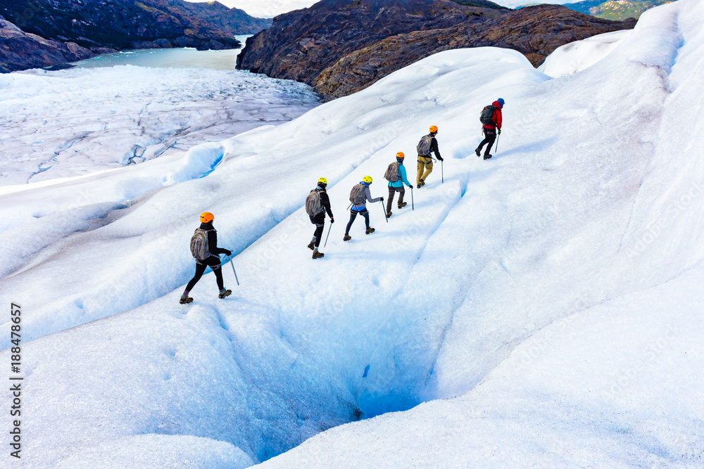 Patagonia Grey Glacier Ice Hiking 2017 - obrazy, fototapety, plakaty 