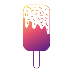 Wall Mural - ice cream stick chips sweet icon vector illustration