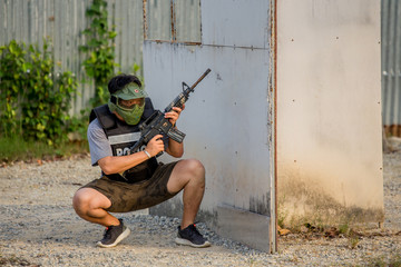 Wall Mural - airsoft guns player, Thailand