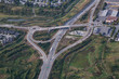 Aerial view of a highway overpass